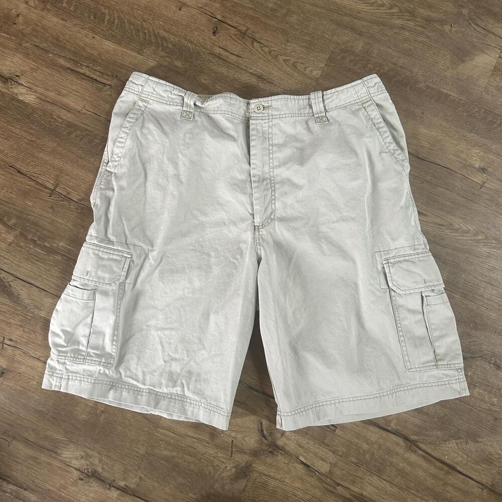 Old Navy Cargo Shorts Mens 42 Beige Cotton Flat Front Multi Pocket Summer Casual